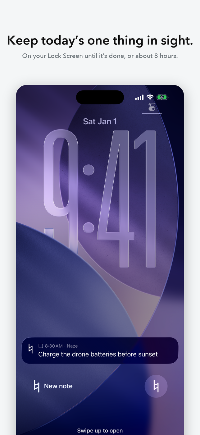 Keep on Lock Screen — today's one thing, in sight (1.3)