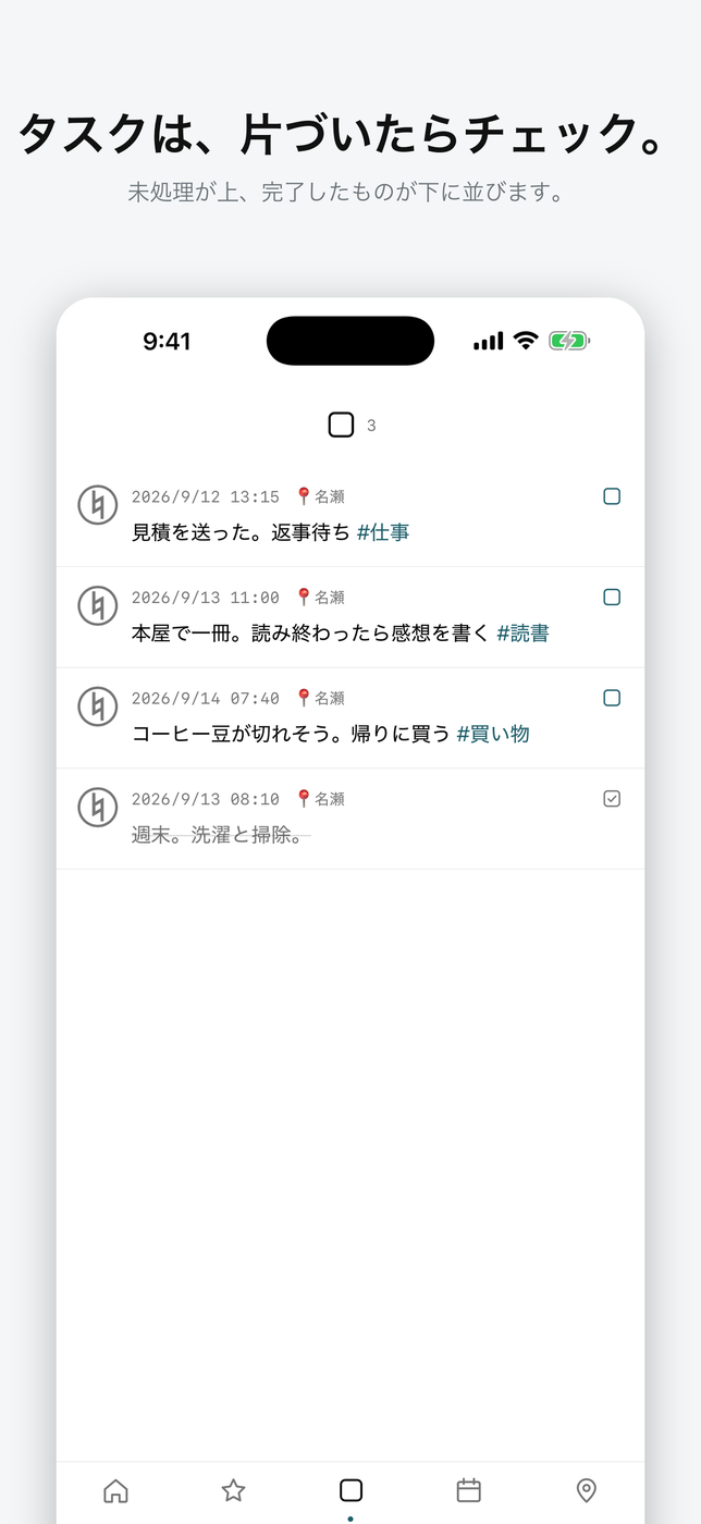 タスク｜片づけたいことと、片づいたこと